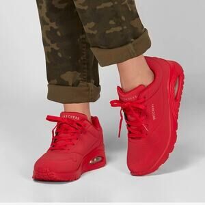 Skechers Street Los Angeles Uno Stand On Air Women's Sneakers Red 8.5